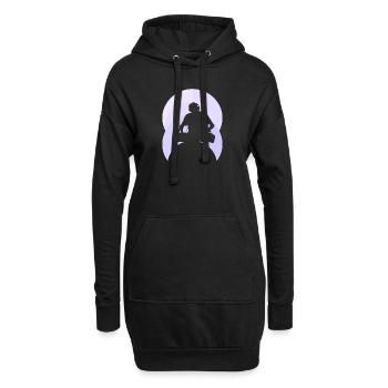 DJ Discjockey Techno - Hoodie-Kleid - Schwarz - Vorne