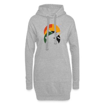 Kajak Ruder Paddeln - Hoodie-Kleid - Grau meliert - Vorne