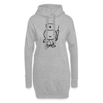 Ente Krankenschwester Küken Vogel Spritze spritzen - Hoodie-Kleid - Grau meliert - Vorne