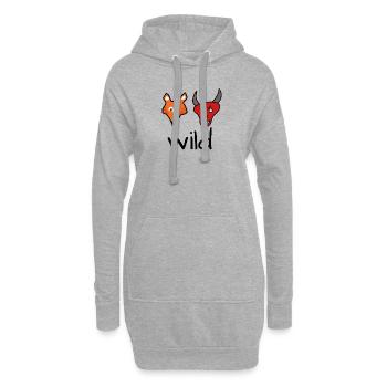Fou furieux - Sweat-shirt à capuche long Femme - gris chiné - Devant