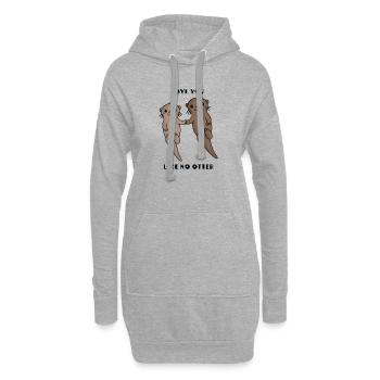 Je t’aime comme aucune loutre - Sweat-shirt à capuche long Femme - gris chiné - Devant
