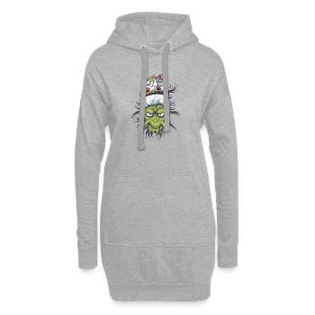 Christmas Gnom Weihnachten - Hoodie-Kleid - Grau meliert - Vorne