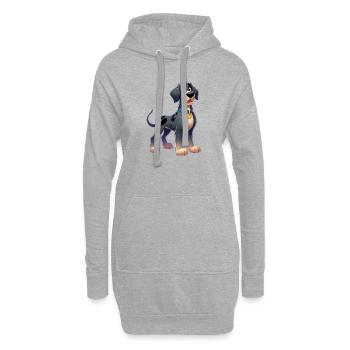 Deutsche Dogge 3 - Hoodie-Kleid - Grau meliert - Vorne