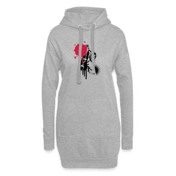 graffitis pulvérisateur avec bombe dans le style - Sweat-shirt à capuche long Femme - gris chiné - Devant