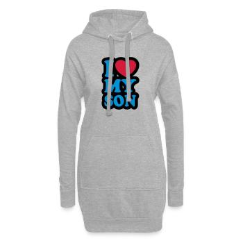 I love my son - Hoodie Dress - heather grey - Front