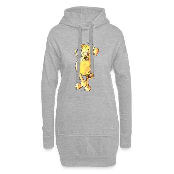 Funny Labrador - Sweat-shirt à capuche long Femme - gris chiné - Devant