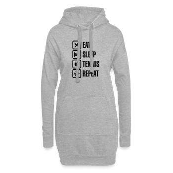Eat Sleep Tennis Repeat - Hoodie-Kleid - Grau meliert - Vorne