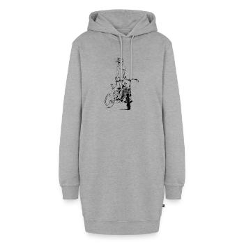 Supermoto Femme Moto Bikergirl Symbole Logo icône - Sweat-shirt à capuche long Femme - gris chiné - Devant