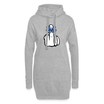 Hand Fuck You! Mittelfinger! süß cool Symbol - Hoodie-Kleid - Grau meliert - Vorne