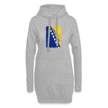 Bosnien und Herzegowina Flagge - Hoodie-Kleid - Grau meliert - Vorne