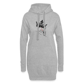 larmes à cupidon - Sweat-shirt à capuche long Femme - gris chiné - Devant