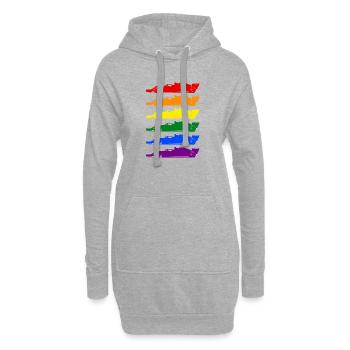 Racing Car LGBT lgbtqia pride - Hoodie-Kleid - Grau meliert - Vorne