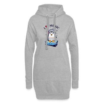 Seevogel Cool Herz PinguinTier Statement - Hoodie-Kleid - Grau meliert - Vorne