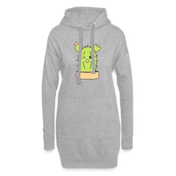 Cactus kawaii, cactus, plantes succulentes, plante mignonne - Sweat-shirt à capuche long Femme - gris chiné - Devant