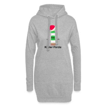 Weihnachten, Ostsee, Kieler Förde, Leuchtturm Bülk - Hoodie-Kleid - Grau meliert - Vorne