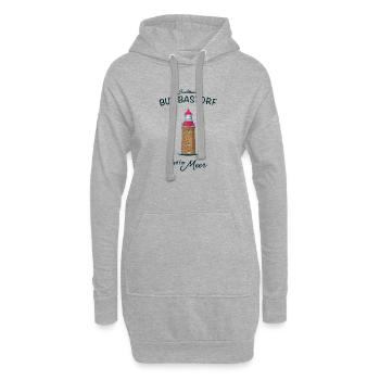 Leuchtturm Buk Bastorf, Zeit für Meer - Hoodie-Kleid - Grau meliert - Vorne