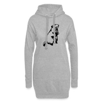 Murmeltier Alpen - Hoodie-Kleid - Grau meliert - Vorne