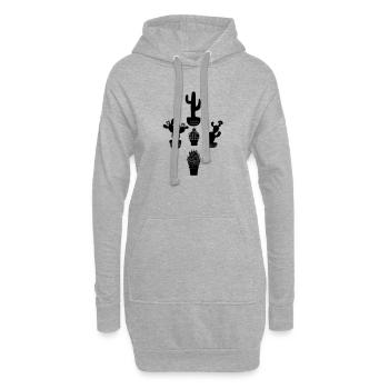 Fünf Kakteen - Hoodie-Kleid - Grau meliert - Vorne