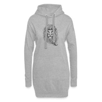 Starline-Löwe in Schwarz - Hoodie-Kleid - Grau meliert - Vorne