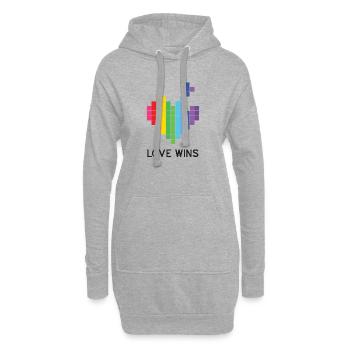 Pride Month LGBT - Liebe gewinnt - Hoodie-Kleid - Grau meliert - Vorne