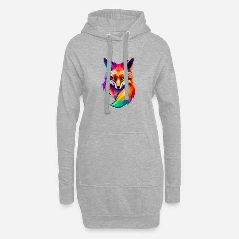 Fuchs - Hoodie-Kleid - Grau meliert