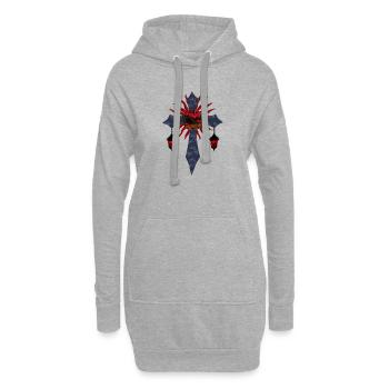 kreuze, laternen, Goth, bücher design, verschenken - Hoodie-Kleid - Grau meliert - Vorne