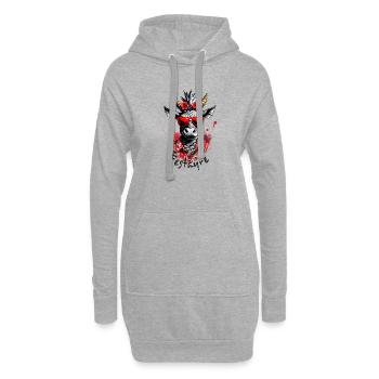 Festayre, féria et taureau fun, pour faire la fête - Sweat-shirt à capuche long Femme - gris chiné - Devant