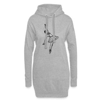 Ballerine - Sweat-shirt à capuche long Femme - gris chiné - Devant