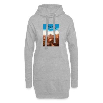 Lyon Stadtlandschaft Sonnenuntergang - Hoodie-Kleid - Grau meliert - Vorne