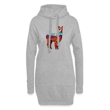 Alpaka - Hoodie-Kleid - Grau meliert - Vorne