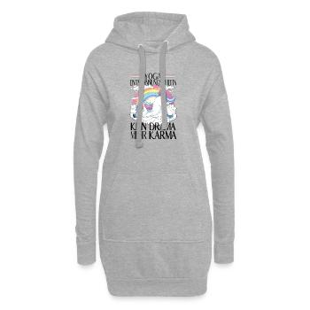 Yoga Relaxation Unicorn – Plus de drame Karma - Sweat-shirt à capuche long Femme - gris chiné - Devant