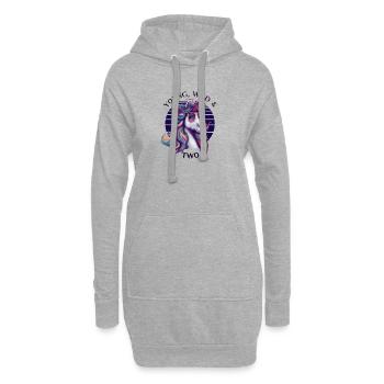 Young, Wild & Two – Cooles Einhorn Geburtstag - Hoodie-Kleid - Grau meliert - Vorne