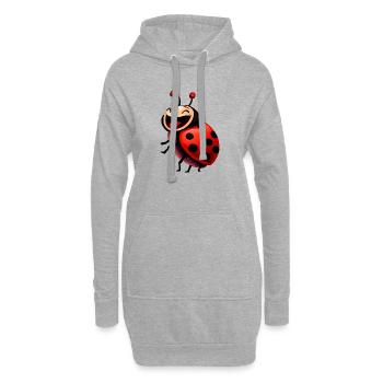 Marienkäfer - Hoodie-Kleid - Grau meliert - Vorne