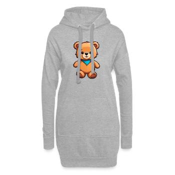 Ours en peluche de dessin animé pour enfants mignons - Sweat-shirt à capuche long Femme - gris chiné - Devant