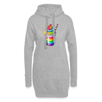 Plaisir des sens :Tasse Milkshake arc-en-ciel - Sweat-shirt à capuche long Femme - gris chiné - Devant