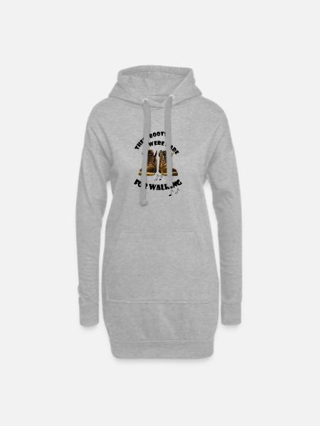 Rough leather boots Vintage Look boots for walking - Hoodie Dress - heather grey