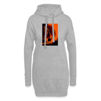 Pétra Chameau - Sweat-shirt à capuche long Femme - gris chiné - Devant