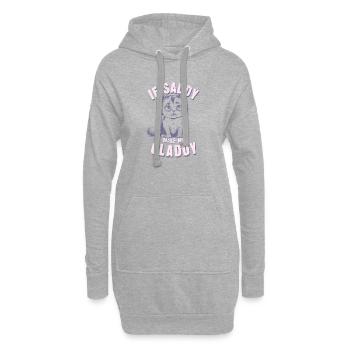 sad cat, traurige Katze, if sad make me glad - Hoodie-Kleid - Grau meliert - Vorne