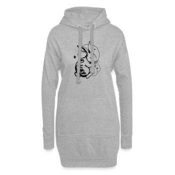 Sleeping Easter Bunny with Tribal and Eggs - Hoodie Dress - heather grey - Front