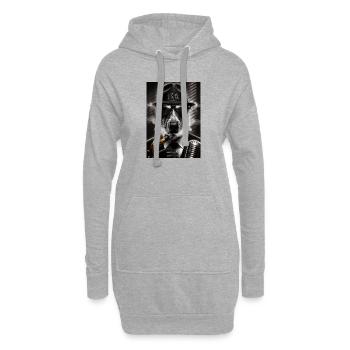 Dog in Jazz - Sweat-shirt à capuche long Femme - gris chiné - Devant