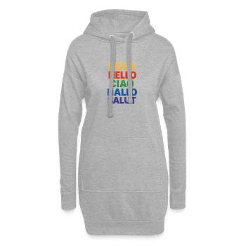 HOLA HELLO CIAO HALLO SALUT - Hoodie-Kleid - Grau meliert - Vorne