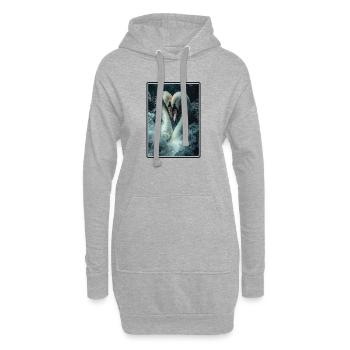 Cygnes Cygne - Sweat-shirt à capuche long Femme - gris chiné - Devant