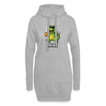 Thé-Rex - Sweat-shirt à capuche long Femme - gris chiné - Devant