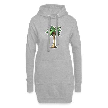 Palmier - Sweat-shirt à capuche long Femme - gris chiné - Devant