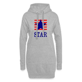 Étoile Patriotique à Rayures RedWhiteBlue - Sweat-shirt à capuche long Femme - gris chiné - Devant
