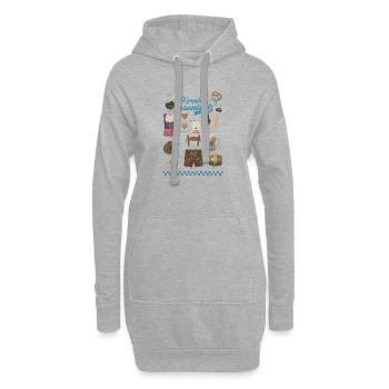 Motifs traditionnels de la fête de la bière sur les vêtements - Sweat-shirt à capuche long Femme - gris chiné - Devant