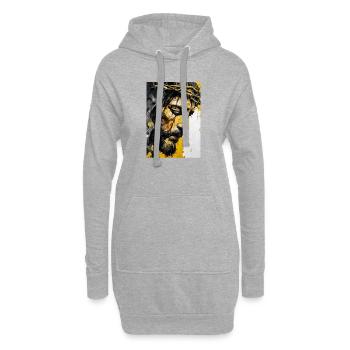 Portrait expressif de Jésus-Christ - Sweat-shirt à capuche long Femme - gris chiné - Devant