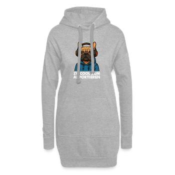 Zu Cool zum Apportieren – Frenchie mit Hoodie - Hoodie-Kleid - Grau meliert - Vorne