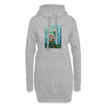 Surréaliste Ensoleillé Créature Marine, Art - Sweat-shirt à capuche long Femme - gris chiné - Devant