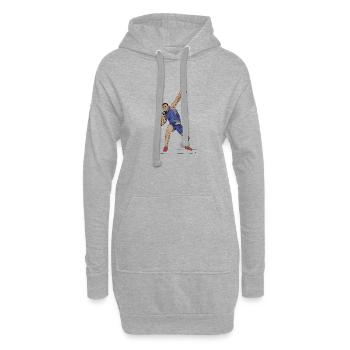 Lancer du poids - Sweat-shirt à capuche long Femme - gris chiné - Devant